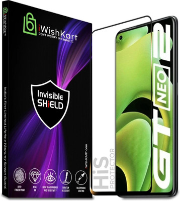 iWishKart Edge To Edge Screen Guard for realme GT Neo 2 5G, realme GT NEO 2, Premium Military grade Edge to Edge Premium gorilla temper / tg black glass screenguard with Self Installation Guide - Wet & Dry wipes, Dust Absorber [With Warranty] mobile ka gilas cover(Pack of 1)