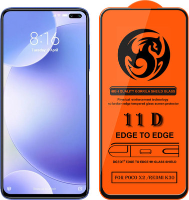 XRENGTH Edge To Edge Tempered Glass for -Poco X2(Pack of 1)