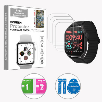 ARBAN Edge To Edge Screen Guard for Pebble Cosmos Vogue 1.96 inch (FREE 1 MOBILE EMBOSSED SKIN) SMARTWATCH SCREEN GUARD(Pack of 4)