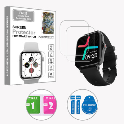 SOMTONE Edge To Edge Screen Guard for Hammer Pulse 2.0 1.69 inch (FREE 1 MOBILE EMBOSSED SKIN) SMARTWATCH SCREEN GUARD(Pack of 2)