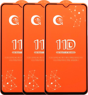 oval designs Edge To Edge Screen Guard for OPPO A7, OPPO R17, OPPO R17 PRO, VIVO Y91, VIVO Y93, VIVO Y95, VIVO Y91 C, ITEL VISION 1(Pack of 3)