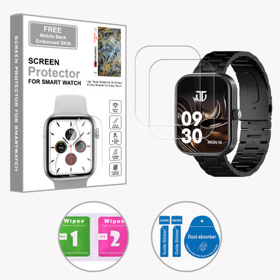 ARBAN Edge To Edge Screen Guard for WC2-Titan Mirage 1.96 inch (FREE 1 MOBILE EMBOSSED SKIN) SMARTWATCH SCREEN GUARD(Pack of 2)