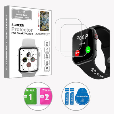 SOMTONE Edge To Edge Screen Guard for pTron Force X12S 1.85 inch (FREE 1 MOBILE EMBOSSED SKIN) SMARTWATCH SCREEN GUARD(Pack of 2)