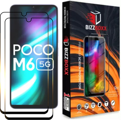 BizzBoxx Edge To Edge Screen Guard for POCO M6 5G, M6 5G, M 6 5G, POCO C65, Redmi 13c(Pack of 2)
