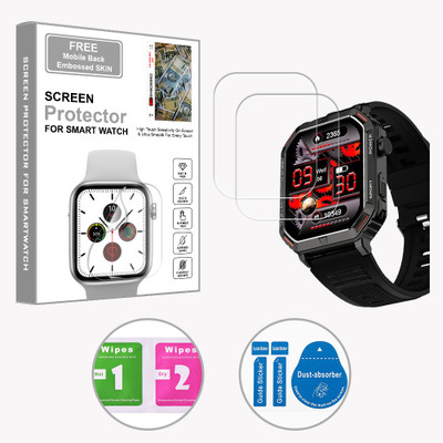 ARBAN Edge To Edge Screen Guard for WC-Fire-Boltt Strike 1.95 inch (FREE 1 MOBILE EMBOSSED SKIN) SMARTWATCH SCREEN GUARD(Pack of 2)