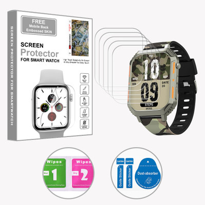 ARBAN Edge To Edge Screen Guard for Vibez by Lifelong Trooper 2.02 inch (FREE 1 MOBILE EMBOSSED SKIN) SMARTWATCH SCREEN GUARD(Pack of 5)