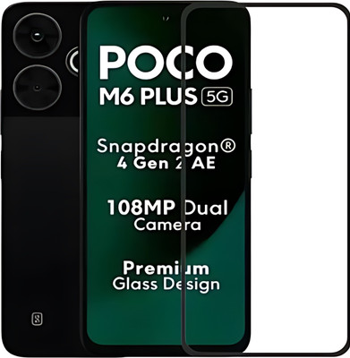 Skyforce Edge To Edge Tempered Glass for Poco M6 Plus 5G, Redmi 13 5G, 6D(Pack of 1)