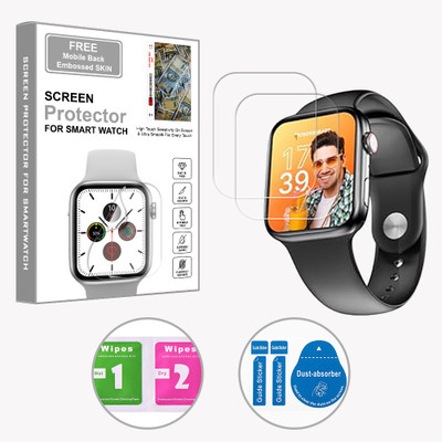 SOMTONE Edge To Edge Screen Guard for CrossBeats Ignite Cube 1.9 inch (FREE 1 MOBILE EMBOSSED SKIN) SMARTWATCH SCREEN GUARD(Pack of 2)