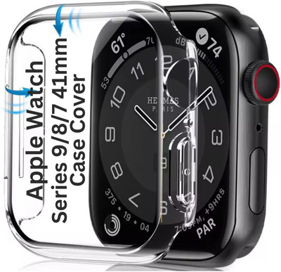 iWishKart Edge To Edge Screen Guard for Apple Watch Series 9 / 8 / 7 41mm, 41 mm Bumper Soft case cover, Screen Glass NOT included, Smart Watch NOT Included, Transparent -- All around Protection(Pack of 1)