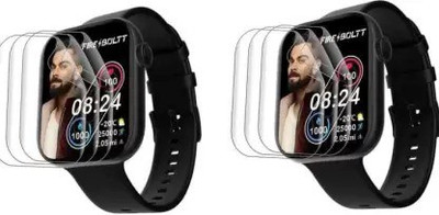 KONG FU MA Tempered Glass Guard for Fire Boltt Ring 3 Smart Watch Full Screen Protector 1.8 9H Screen Guard (Pack Of 6) (Pack of 6)(Pack of 1)