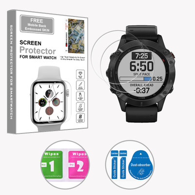 ARBAN Edge To Edge Screen Guard for Garmin Fenix 6 1.3 inch (FREE 1 MOBILE EMBOSSED SKIN) SMARTWATCH SCREEN GUARD(Pack of 2)