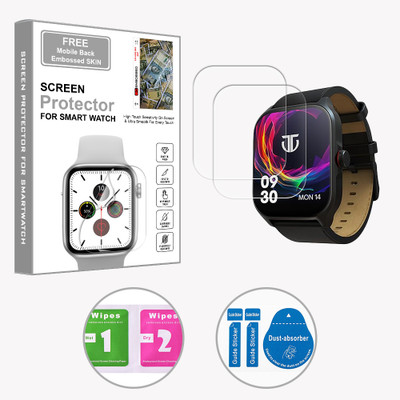 SOMTONE Edge To Edge Screen Guard for WC-Titan Zeal 1.85 inch (FREE 1 MOBILE EMBOSSED SKIN) SMARTWATCH SCREEN GUARD(Pack of 2)