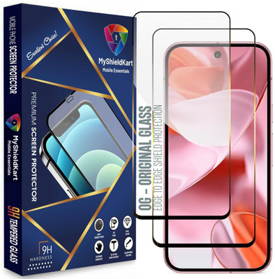 MyShieldKart Edge To Edge Screen Guard for Google Pixel 9 Pro XL (6.8 Inch)**DuraGlass**Millitary Grade-Anti Explosion-Tempered Glass/Full Screen Coverage-Edge to Edge/9H Hardness/With Easy Installation Kit(Pack of 2)