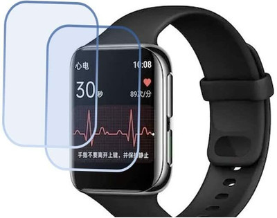 CUBES Edge To Edge Screen Guard for Oppo Watch ECG Edition | 1.91 Inches | Soft and Flexible | Touch Sensitive | Unbreakable | Ultra Thin TPU Film (Not a Glass Tempered)(Pack of 2)