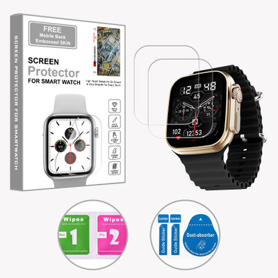 ARBAN Edge To Edge Screen Guard for Fire-Boltt Gladiator 1.96 inch (FREE 1 MOBILE EMBOSSED SKIN) SMARTWATCH SCREEN GUARD(Pack of 2)