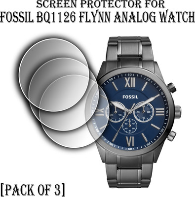 ejzatex Edge To Edge Screen Guard for FOSSIL BQ1126 FLYNN ANALOG WATCH(Pack of 3)