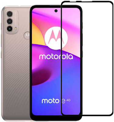 Bodoma Edge To Edge Tempered Glass for Motorola E40, Moto E40(Pack of 1)