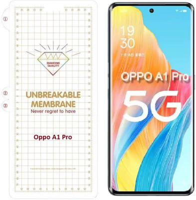 Bulkwala Edge To Edge Tempered Glass for Screen Protector Transparent Protective Compatible with Oppo A1 Pro, TPU Front Screen Protector Unbreakable Membrane Scratch Guard Transparent Protective Compatible with Oppo A1 Pro(Pack of 1)