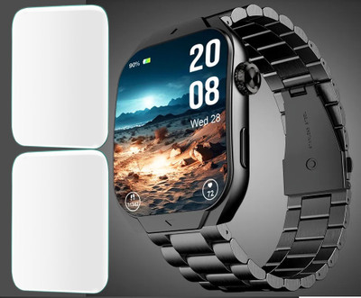 CUBES Edge To Edge Screen Guard for BeatXP Unbound Curve Smart Watch 1.96 Inch | Auto Heal bubble free | Touch Sensitive | Unbreakable | Ultra Thin High Grade 9H Hydrogel TPU Film ( Not a Tempered Glass )(Pack of 2)