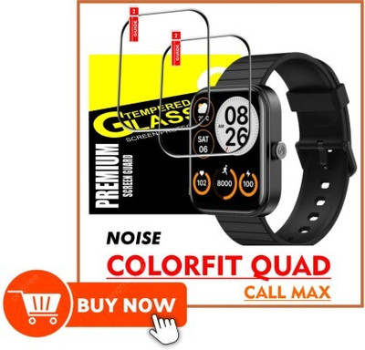 Aleena Edge To Edge Screen Guard for NOISE COLORFIT QUAD CALL MAX SMART WATCH 0.351(Pack of 2)