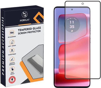 Merklay Edge To Edge Screen Guard for Tempered Glass For MOTO EDGE 50 Pro,Edge To Edge Full Coverage Easy Installation(Pack of 1)