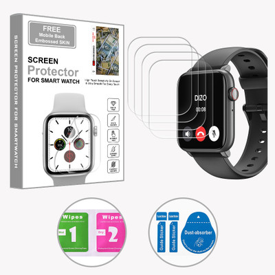 ARBAN Edge To Edge Screen Guard for DIZO Watch D2 Power 1.91 inch (FREE 1 MOBILE EMBOSSED SKIN) SMARTWATCH SCREEN GUARD(Pack of 4)