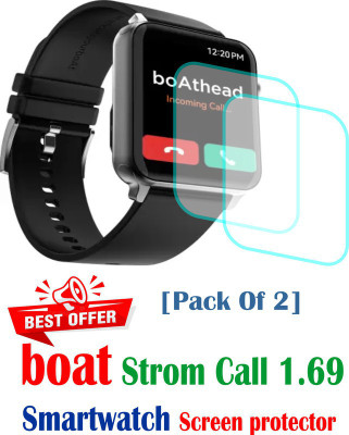RapTag Edge To Edge Screen Guard for Av Boat Strom Call Smartwatch [Flexible Film](Pack of 2)