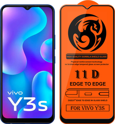 XRENGTH Edge To Edge Tempered Glass for -Vivo Y3S(Pack of 1)