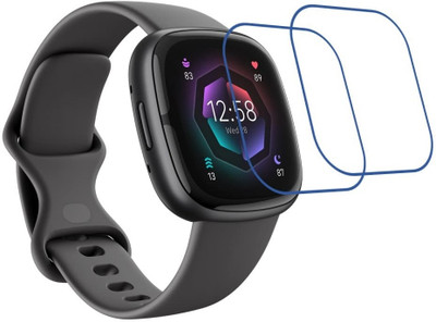 CUBES Edge To Edge Screen Guard for FITBIT Sense 2, Health & Fitness Watch 1.58 Inch | Soft and Flexible | Touch Sensitive | Unbreakable | Ultra Thin | High Grade 9H TPU Film(Pack of 2)