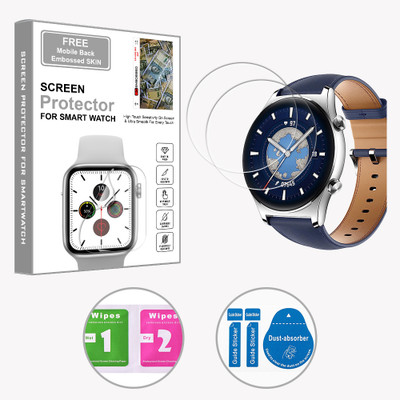 ARBAN Edge To Edge Screen Guard for HONOR Watch GS 3 1.43 inch (FREE 1 MOBILE EMBOSSED SKIN) SMARTWATCH SCREEN GUARD(Pack of 2)