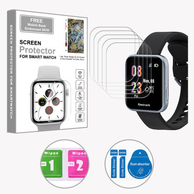 SOMTONE Edge To Edge Screen Guard for Fastrack Reflex 1.4 inch (FREE 1 MOBILE EMBOSSED SKIN) SMARTWATCH SCREEN GUARD(Pack of 5)