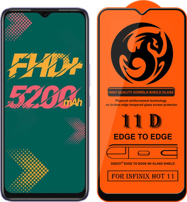 XRENGTH Edge To Edge Tempered Glass for -Infinix Hot 11(Pack of 1)
