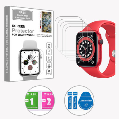 ARBAN Edge To Edge Screen Guard for Apple Watch Series 6 44mm (FREE 1 MOBILE EMBOSSED SKIN) SMARTWATCH SCREEN GUARD(Pack of 5)