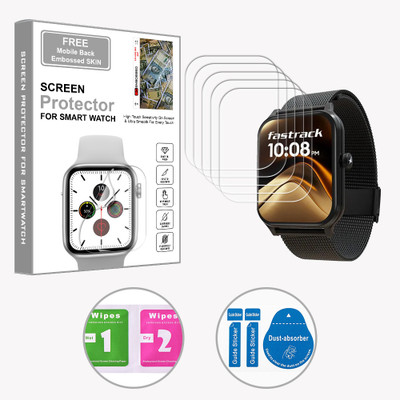 ARBAN Edge To Edge Screen Guard for Fastrack Revoltt Classic 1.91 inch (FREE 1 MOBILE EMBOSSED SKIN) SMARTWATCH SCREEN GUARD(Pack of 5)