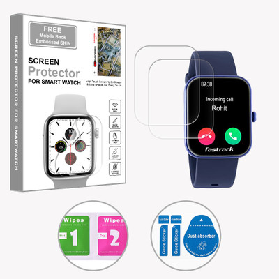 ARBAN Edge To Edge Screen Guard for Fastrack Reflex Hello 1.69 inch (FREE 1 MOBILE EMBOSSED SKIN) SMARTWATCH SCREEN GUARD(Pack of 2)