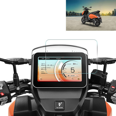FCS Edge To Edge Screen Guard for Vida V2 Pro, Hero Vida V2 Plus Speedometer Screen Protector, 9H anti Shock Vida V2 Screen Guard Glossy(Pack of 1)