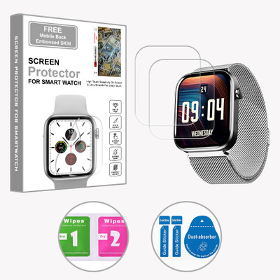 ARBAN Edge To Edge Screen Guard for boAt Wave Call 2 1.83 inch (FREE 1 MOBILE EMBOSSED SKIN) SMARTWATCH SCREEN GUARD(Pack of 2)