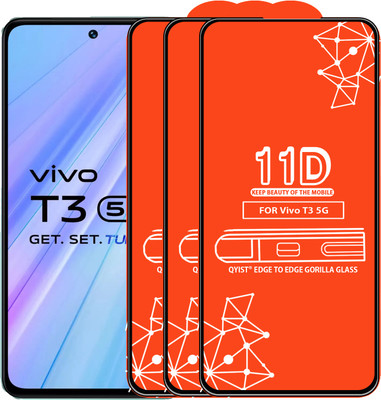 Qyist Edge To Edge Screen Guard for Vivo T3 5G(Pack of 3)