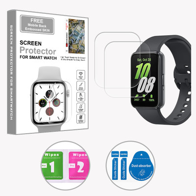 ARBAN Edge To Edge Screen Guard for Samsung Galaxy Fit3 40mm (FREE 1 MOBILE EMBOSSED SKIN) SMARTWATCH SCREEN GUARD(Pack of 2)