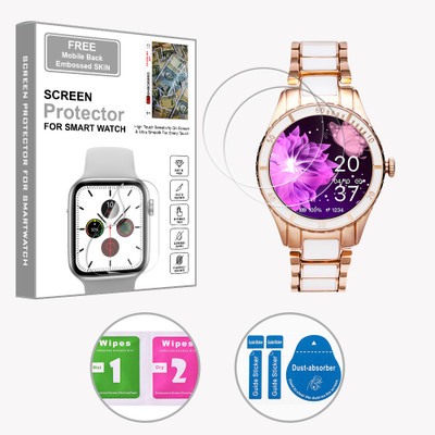 ARBAN Edge To Edge Screen Guard for Vibez by Lifelong Cacia 1.09 inch (FREE 1 MOBILE EMBOSSED SKIN) SMARTWATCH SCREEN GUARD(Pack of 2)