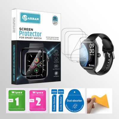 ARBAN Edge To Edge Screen Guard for Pebble Vista 1.99 inch Smartwatch 4 PROTECTOR + 4 WIPES + 4 DUST REMOVAL STICKER + 1 WIPER(Pack of 4)