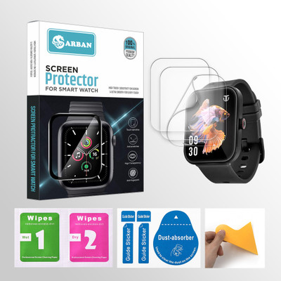 ARBAN Edge To Edge Screen Guard for Titan Talk S 1.78 inch Smartwatch 3 PROTECTOR + 3 WIPES + 3 DUST REMOVAL STICKER + 1 WIPER(Pack of 3)