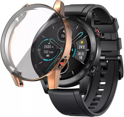 KAZUKI Edge To Edge Screen Guard for Soft TPU Front Protection Case Cover for Honor Magic Watch 2 46mm Smart Watch (Flexible|Silicone|Gold)(Pack of 1)
