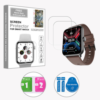 SOMTONE Edge To Edge Screen Guard for Noise HRX Sprint 1.91 inch (FREE 1 MOBILE EMBOSSED SKIN) SMARTWATCH SCREEN GUARD(Pack of 2)