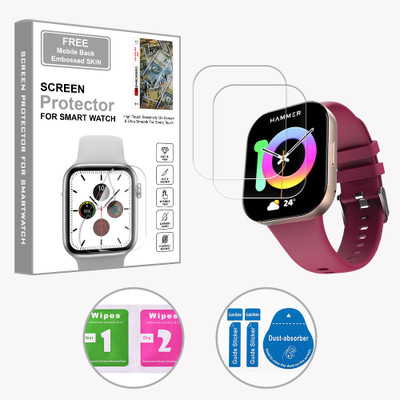 ARBAN Edge To Edge Screen Guard for HAMMER Robust 1.96 inch (FREE 1 MOBILE EMBOSSED SKIN) SMARTWATCH SCREEN GUARD(Pack of 2)