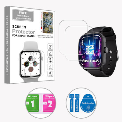 SOMTONE Edge To Edge Screen Guard for Fastrack Revoltt FS1 Pro 1.96 inch (FREE 1 MOBILE EMBOSSED SKIN) SMARTWATCH SCREEN GUARD(Pack of 2)