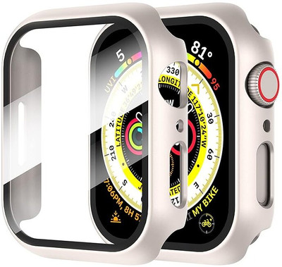 picau-pau Edge To Edge Screen Guard for APPLE WATCH SERIES 9 / 8 / 7, SIZE - 45MM STARLIGHT(Pack of 1)