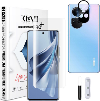 KLAH Edge To Edge Screen Guard for OPPO Reno 10 5G, With Camera Lens Protector(Pack of 1)