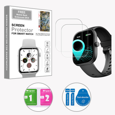 SOMTONE Edge To Edge Screen Guard for boAt Wave Sigma 3 2.01 inch (FREE 1 MOBILE EMBOSSED SKIN) SMARTWATCH SCREEN GUARD(Pack of 2)