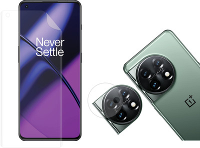 Ten To 11 Edge To Edge Screen Guard for OnePlus 11 5G, OnePlus 11 5G with Rear Camera Lens Guard(Pack of 2)